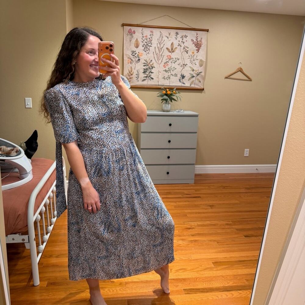 Tuckernuck Whistles Blue Leopard Maxi Dress 8